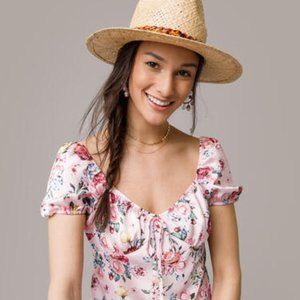 Pink Floral Blouse NWOT